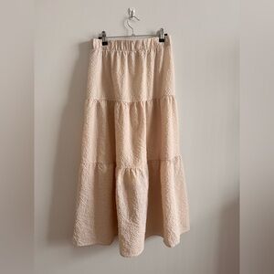 twik Soft Cream Tiered Maxi Skirt
